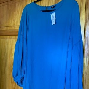 Torrid flowy Georgette Blouson Sleeve Blouse in midnight blue